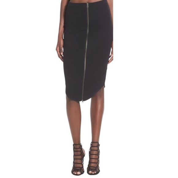 Leith Dresses & Skirts - Leith Black Zip Up Ribbed Cotton Skirt Size Medium